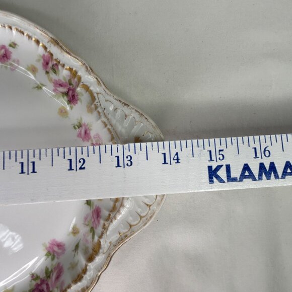 Theodore Haviland Limoges France Floral Oval Serving Platter Set With Gold Trim - Picture 16 of 16